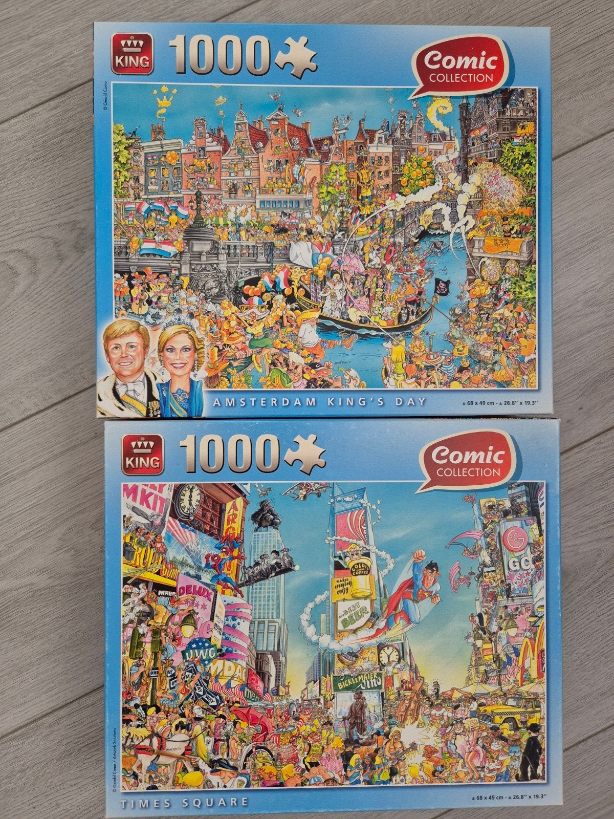 King Comic Collection Puzzels: Amsterdam & Times Square, Ophalen of Verzenden, 500 t/m 1500 stukjes, Zo goed als nieuw, Legpuzzel