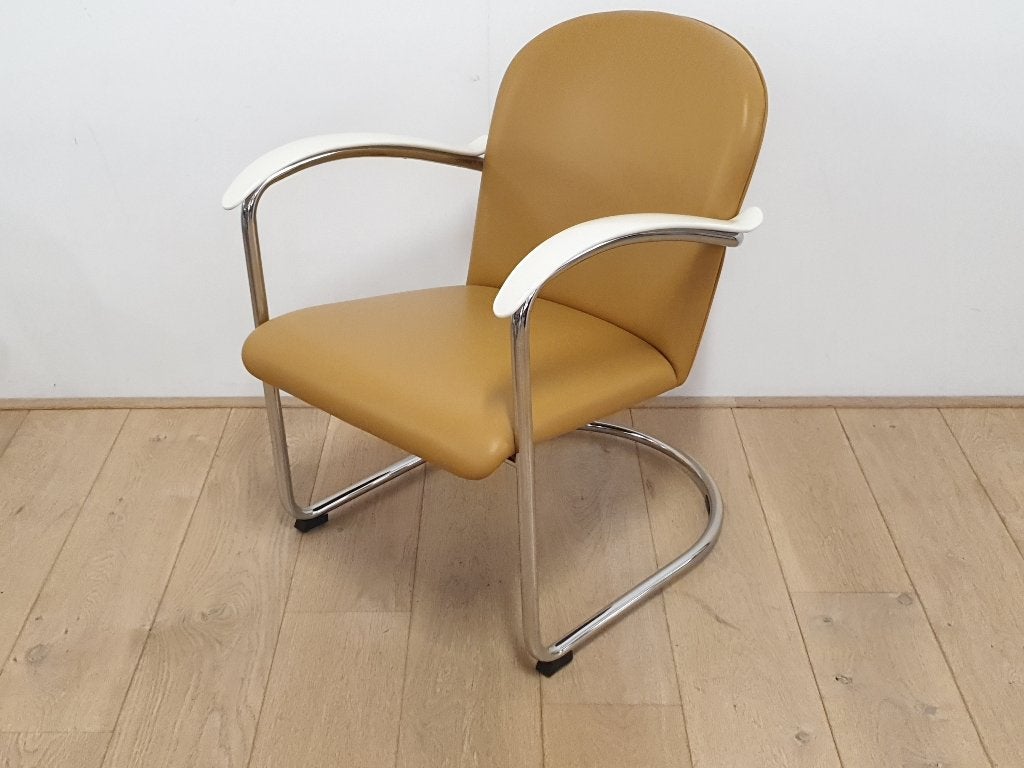 Gispen 414 leer 2 ( Gispen dames fauteuil ), Ophalen, Leer, 75 tot 100 cm, Zo goed als nieuw