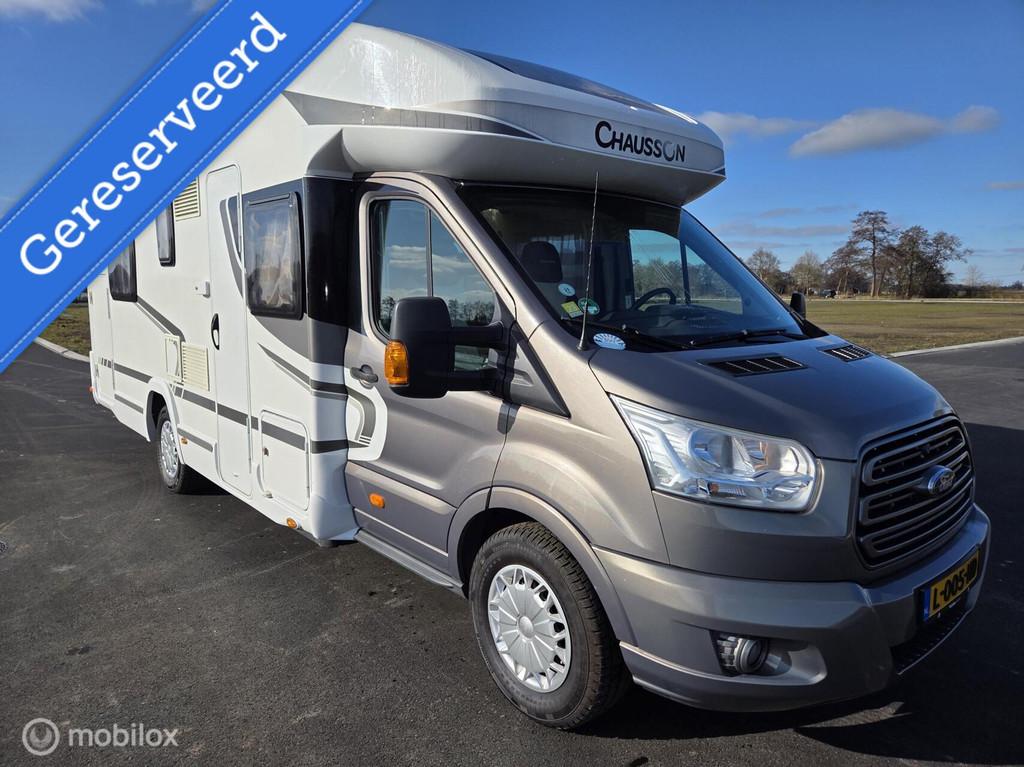 Chausson 718 EB 2015 ☆Hefbed, Queensbed, Solar Euro-5☆, Koelkast, Luifel, 7 tot 8 meter, Half-integraal