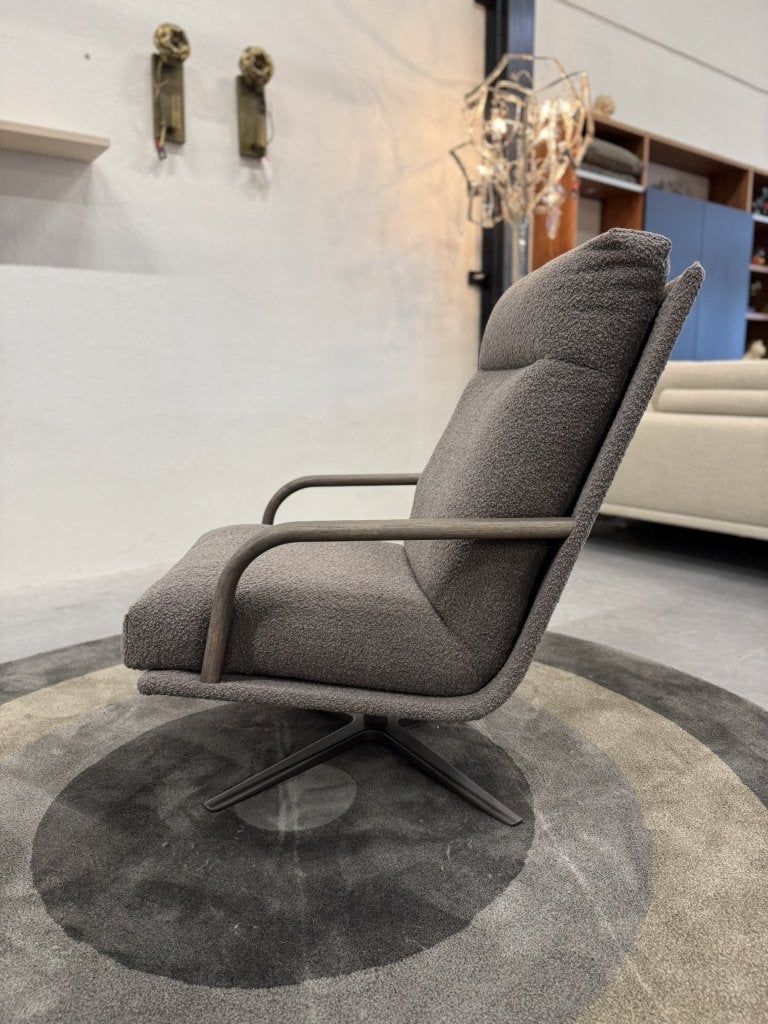 Nieuw Leolux Kudo Two Draaifauteuil Bouclé stof Design stoel, Niet ingevuld, Hout, Pode Montis JORI Rolf Benz Artifort Design on Stock