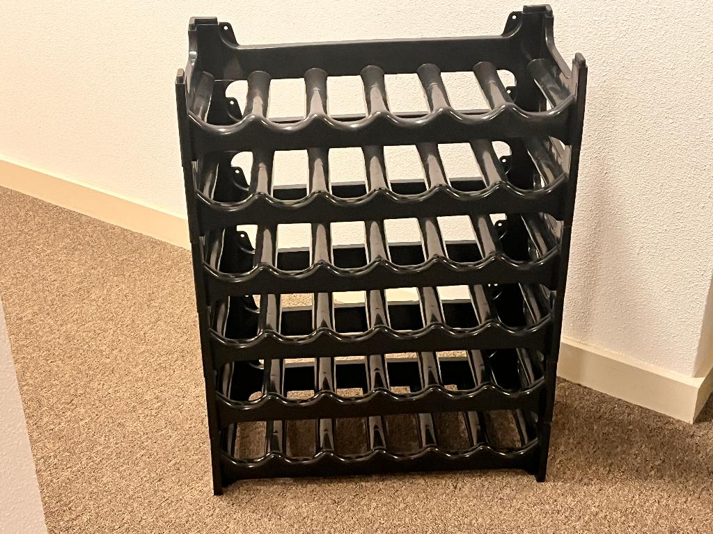 ARTECSIS Wijnrek Stapelbaar Zwart - Kunststof - 36 flessen, Ophalen, Kunststof, 75 cm of meer, 25 flessen of meer