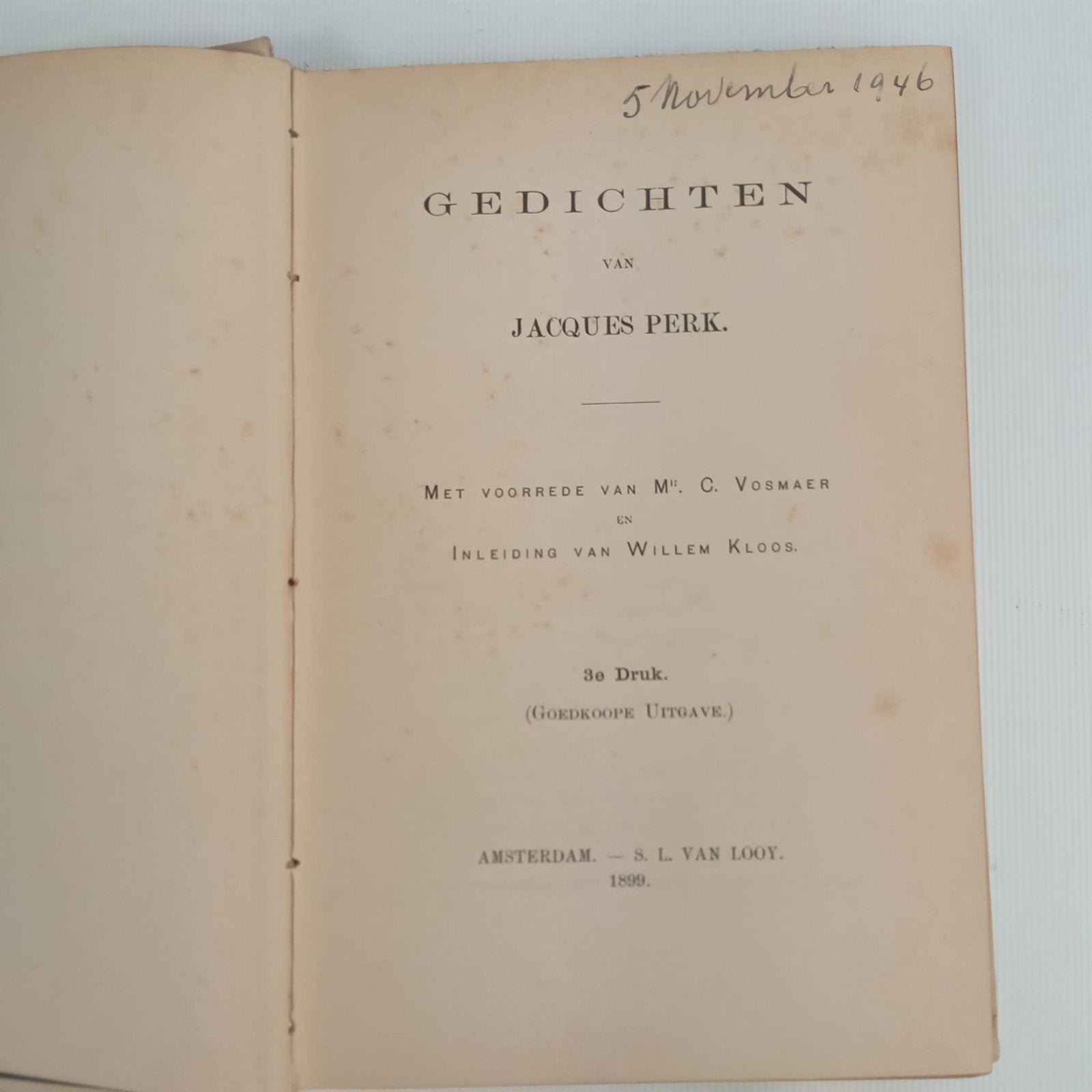 Gedichten van Jacques Perk - 3e Druk (1899), Gelezen, Ophalen of Verzenden, Jacques Perk, Eén auteur
