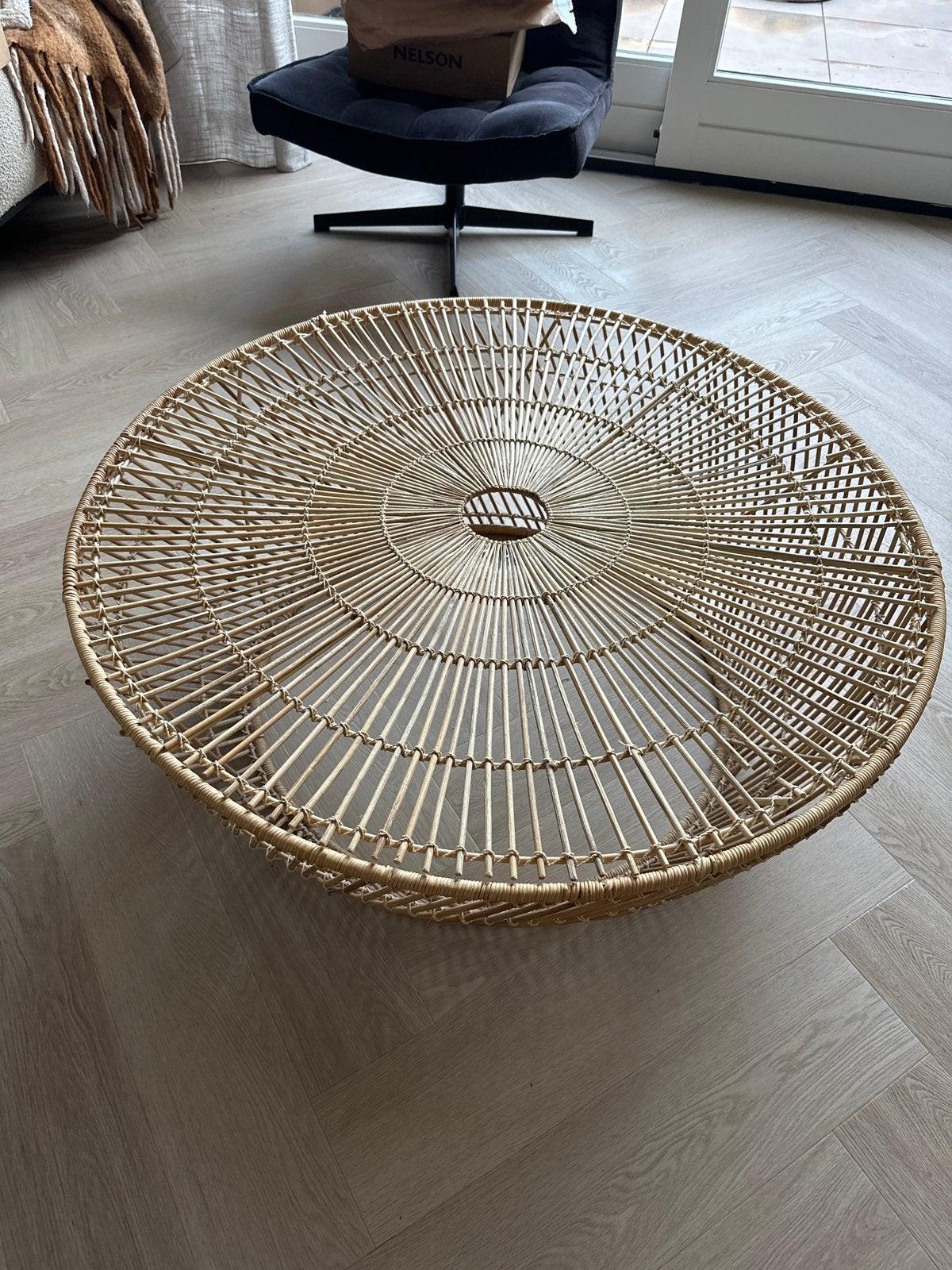 Wicker salontafel - opknapper, Huis en Inrichting, Ophalen, Overige materialen, Gebruikt, 100 tot 150 cm