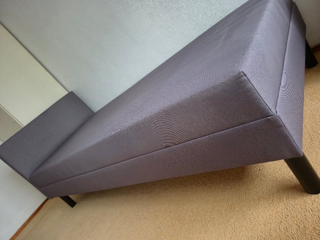 Bekleed bedframe met matras, Ophalen, 90 cm, Eenpersoons, Zo goed als nieuw