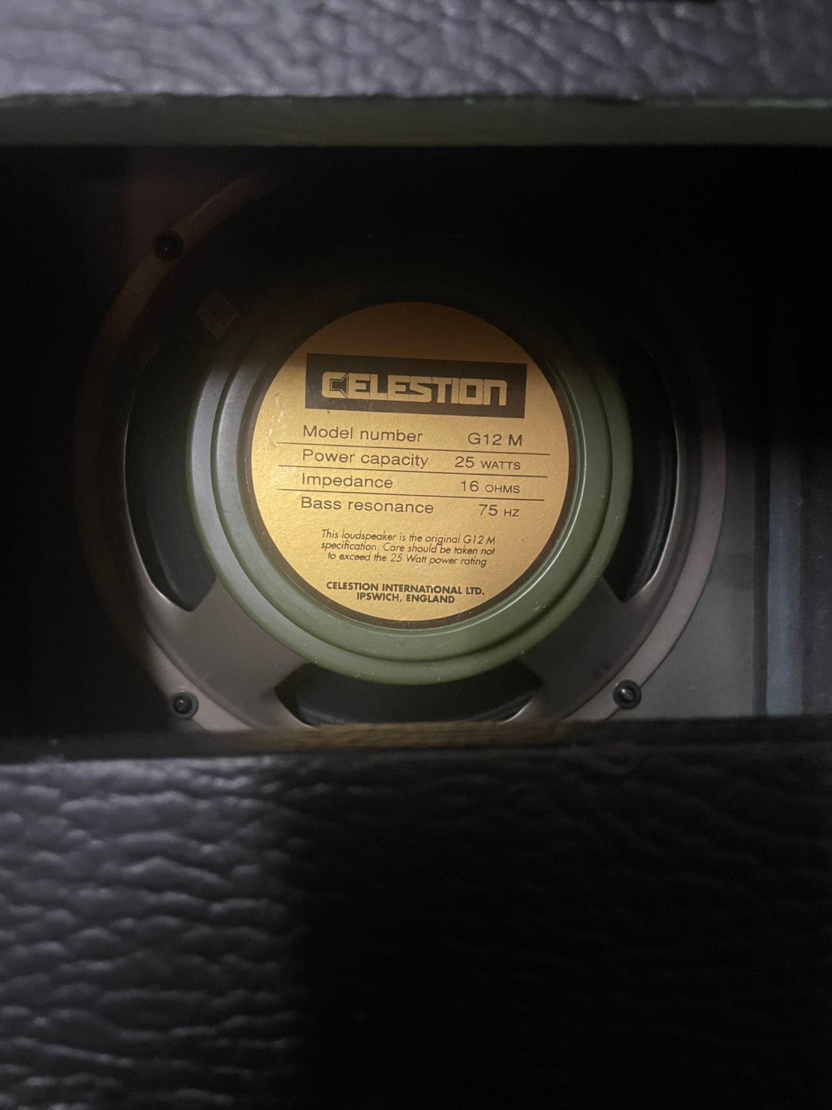 Celestion G12M Greenback 16ohm (+ evt 1x12 cabinet), Ophalen of Verzenden, Gebruikt