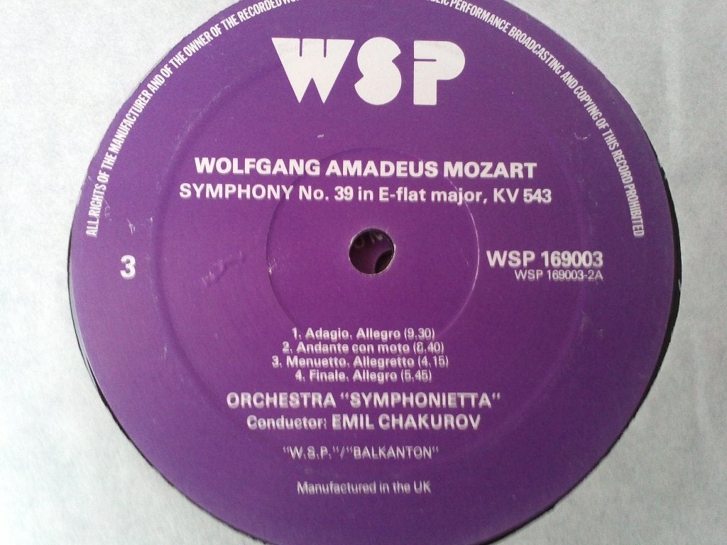 Mooie vintage platenbox met vier platen van Mozart uit 1969., Ophalen of Verzenden