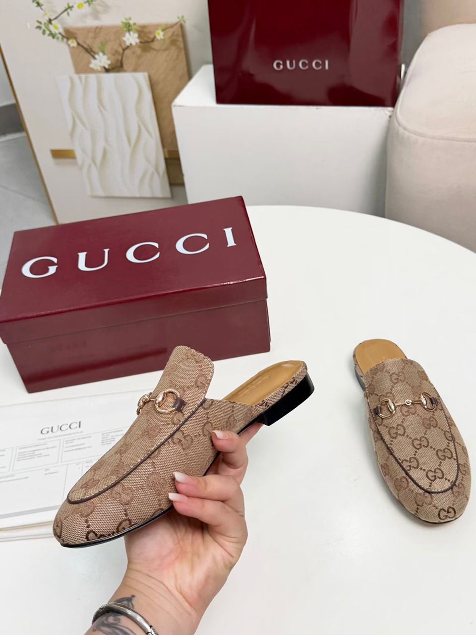 Gucci loafers met doos - maten 36-41, Ophalen, Nieuw, Bruin, Instappers