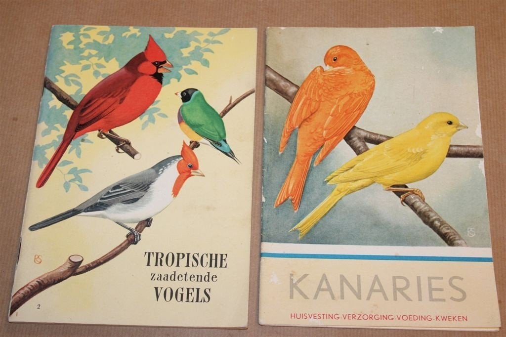 Tropische Zaadetende Vogels & Kanaries — 2 Boekjes, ca. 1950, Ophalen of Verzenden, Gelezen, Vogels