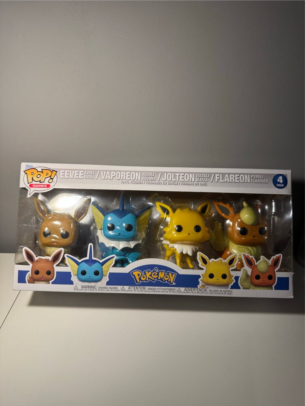 Funko Pop! Pokémon Eevee, Vaporeon, Jolteon, Flareon 4-pack, Ophalen, Nieuw