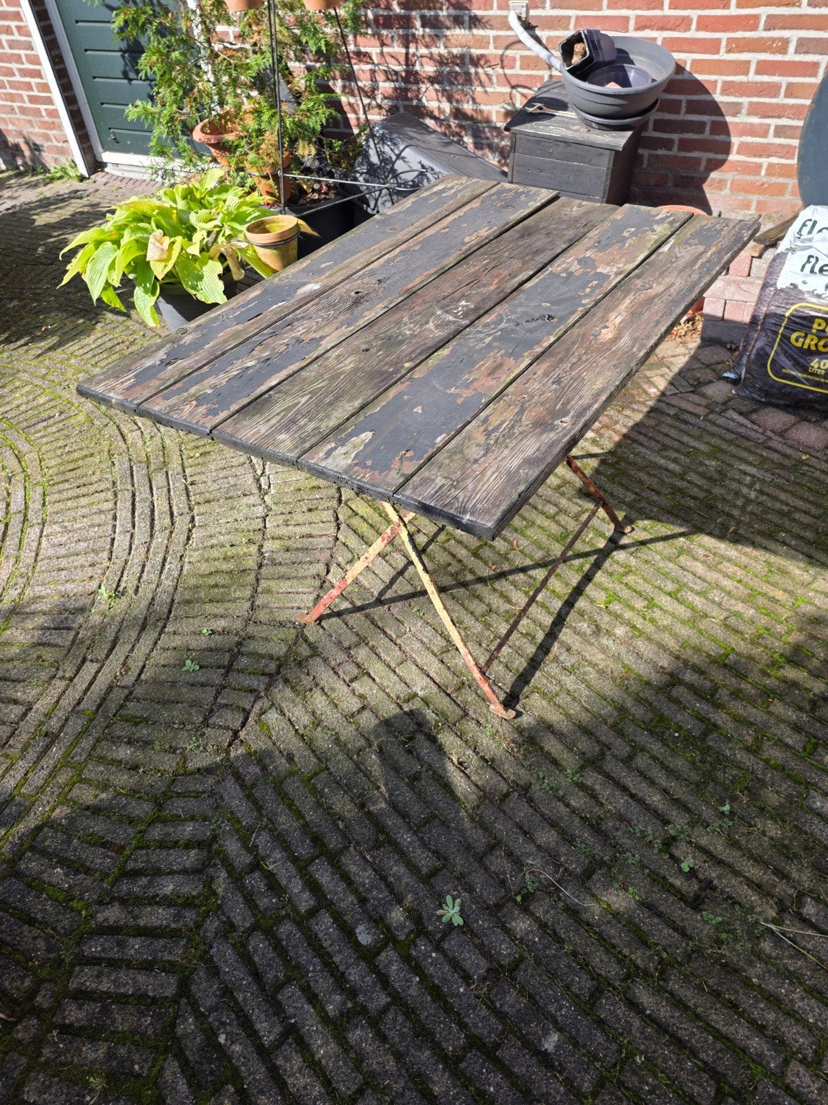 2 Nostalgische Jaren '60 Klaptafels en Stoelen (Opknapper), Antiek en Kunst, Ophalen