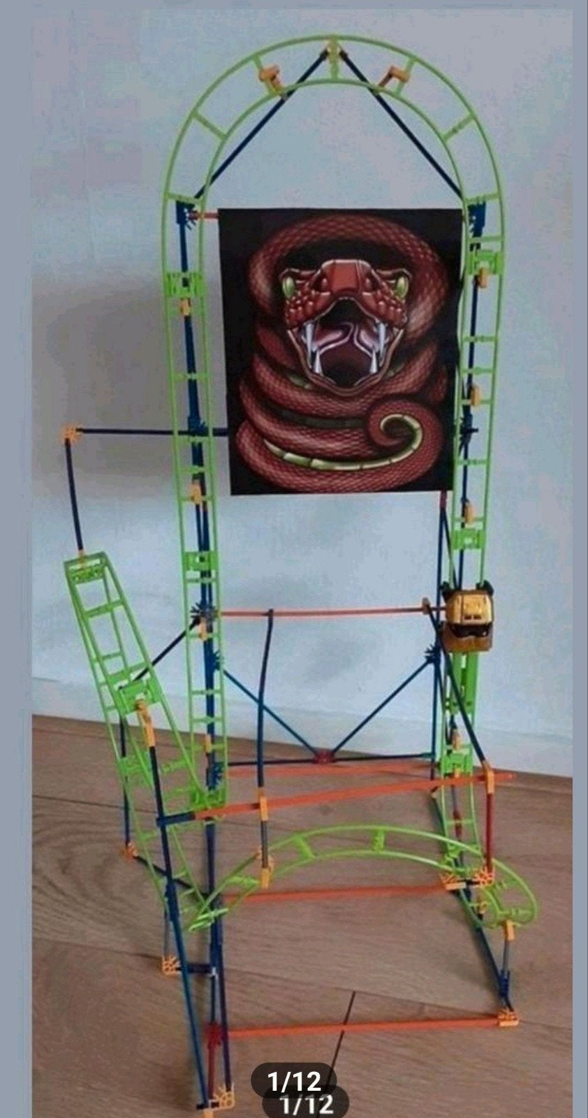 NIEUWE GROTE ORGINELE K.NEX COBRA'S COIL ROLLER COASTER MET, Kinderen en Baby's, Ophalen of Verzenden, Nieuw, K'nex