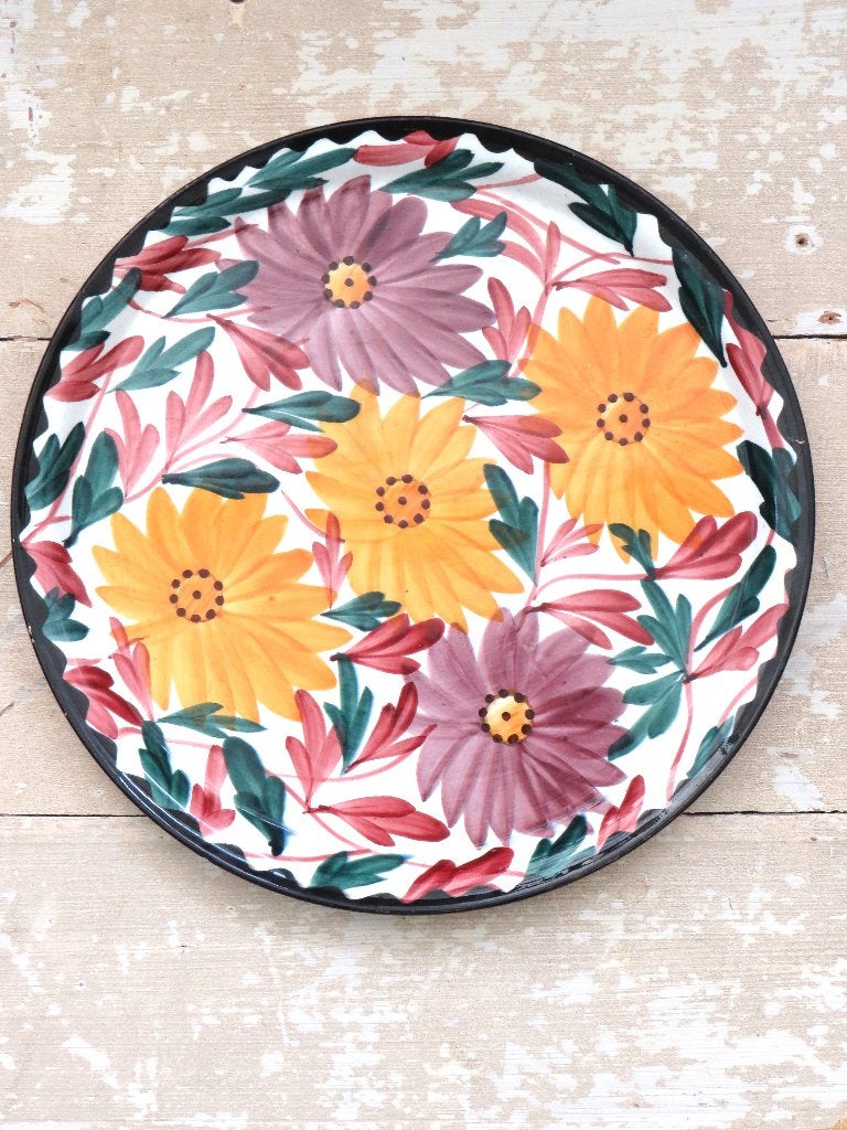 Handbeschilderde ronde schaal Majolica Schramberg, Antiek en Kunst, Ophalen of Verzenden