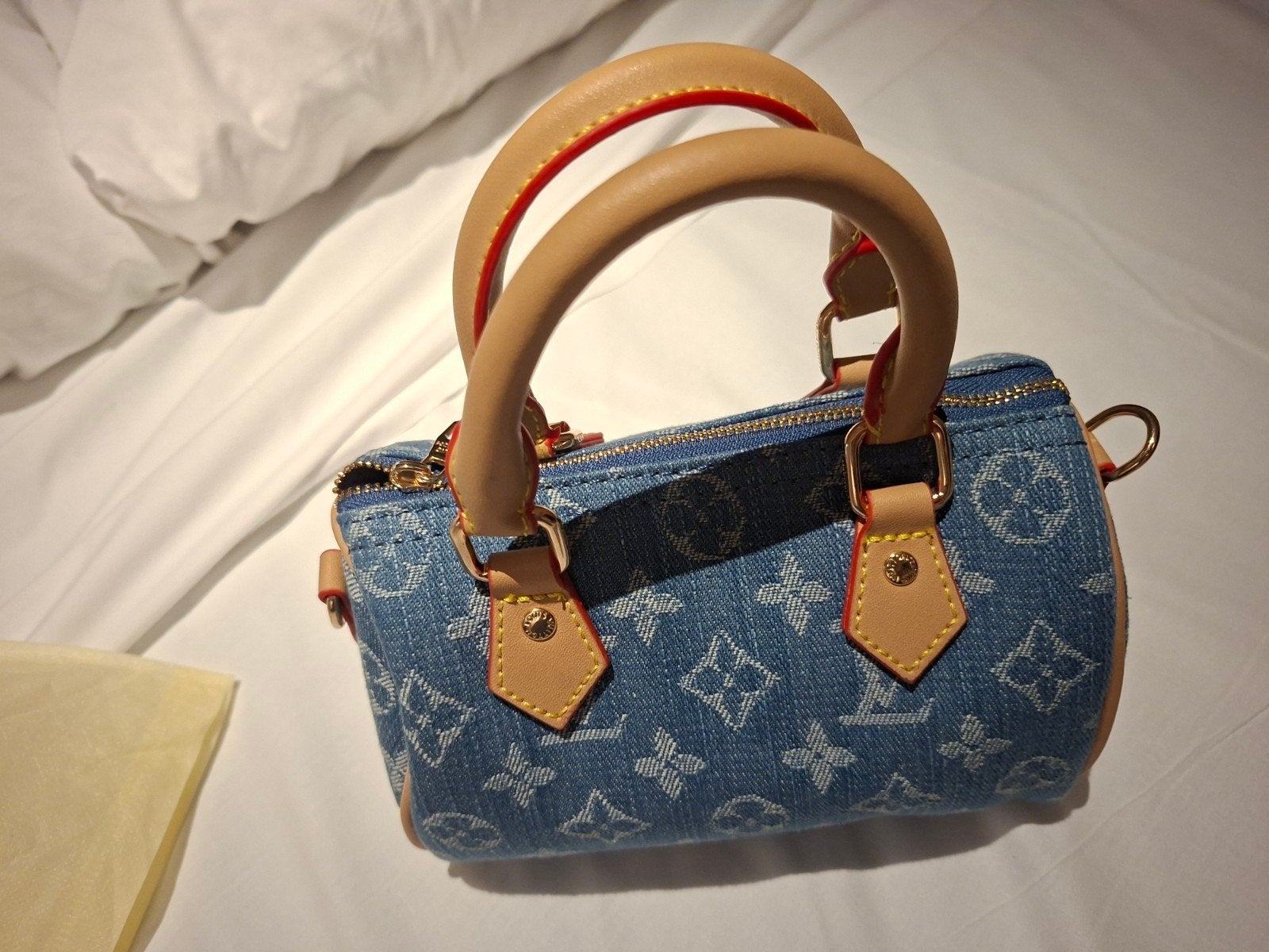 Denim Nano speedy, Sieraden, Tassen en Uiterlijk, Tassen | Damestassen, Ophalen of Verzenden, Nieuw, Blauw, Handtas