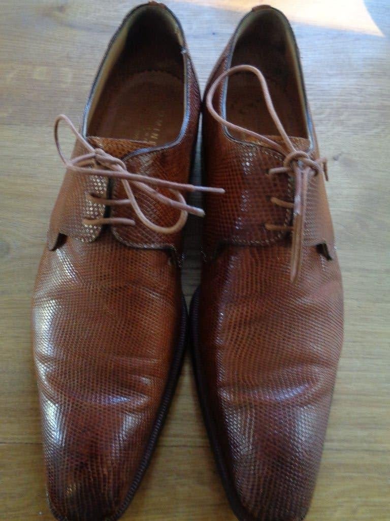 Domini leren veterschoenen:mt 42, Bruin, Domini, Ophalen of Verzenden, Zo goed als nieuw