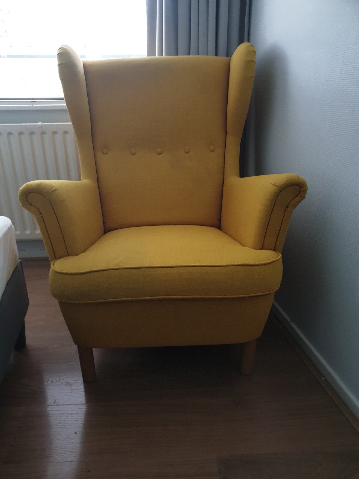 Gele fauteuil, Huis en Inrichting, Fauteuils, Ophalen, Zo goed als nieuw, 75 tot 100 cm, 50 tot 75 cm