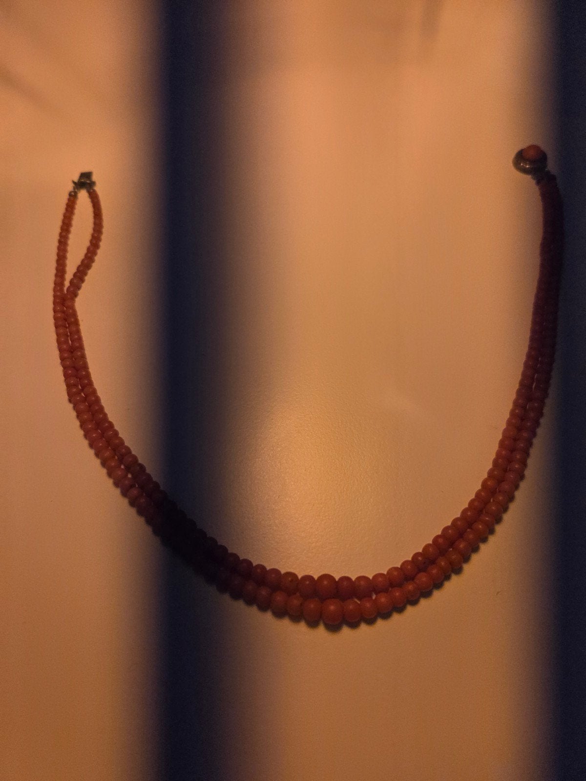 Antieke bloedkoraal collier, Antiek en Kunst, Antiek | Goud en Zilver, Ophalen of Verzenden, Zilver