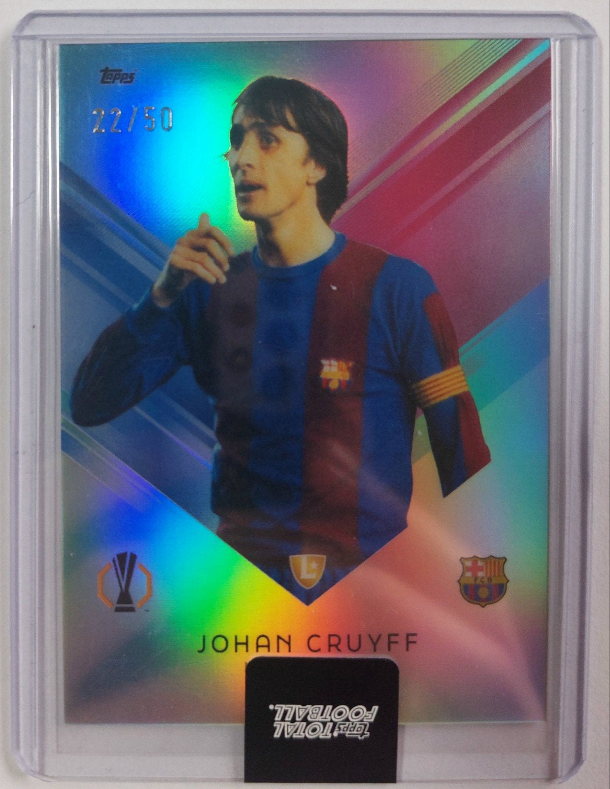 Johan Cruyff Topps Total Football 22/50 Barcelona Kaart, Verzamelen, Ophalen of Verzenden, Zo goed als nieuw, Buitenlandse clubs
