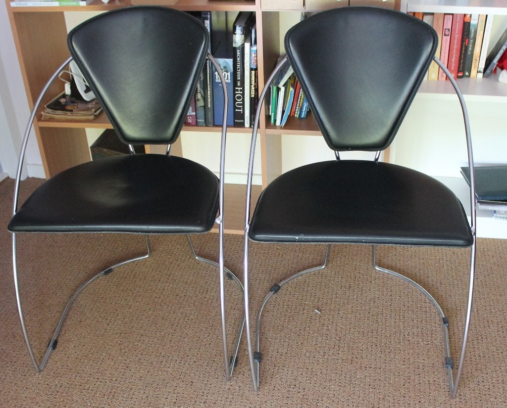 2 stoelen, Ophalen, Gebruikt, Twee, Zwart