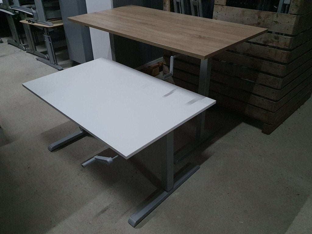 30x Zit-sta bureau ( ook met nieuwe bladen div kleuren ), Zit-sta bureau, VST, In hoogte verstelbaar, Ophalen of Verzenden