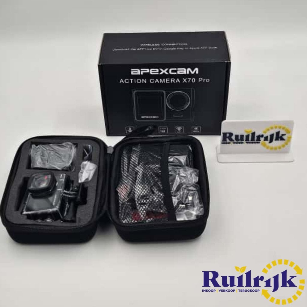 Apexcam Actiecamera 4K 30FPS 20MP dubbel touchscreen - Nieuw, Flex Ltd., Nieuw, https://flex.com/contact-us, Nobelstraat 10, 5807 GA Oostrum LB, Limburg, Nederland