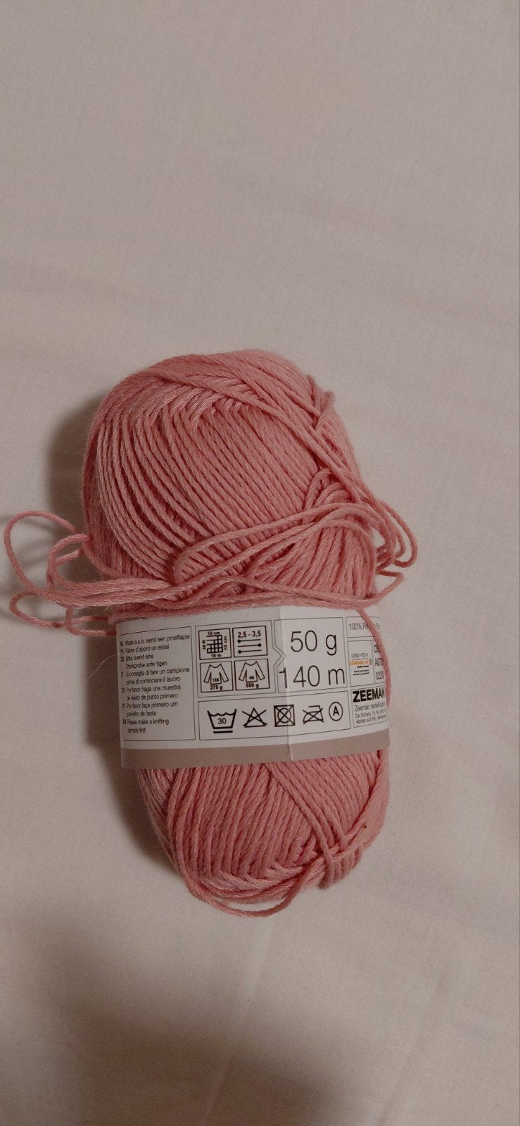 Roze  Amy garen - 50g, 140m, Ophalen of Verzenden, Nieuw, Breien of Haken, Wol of Garen