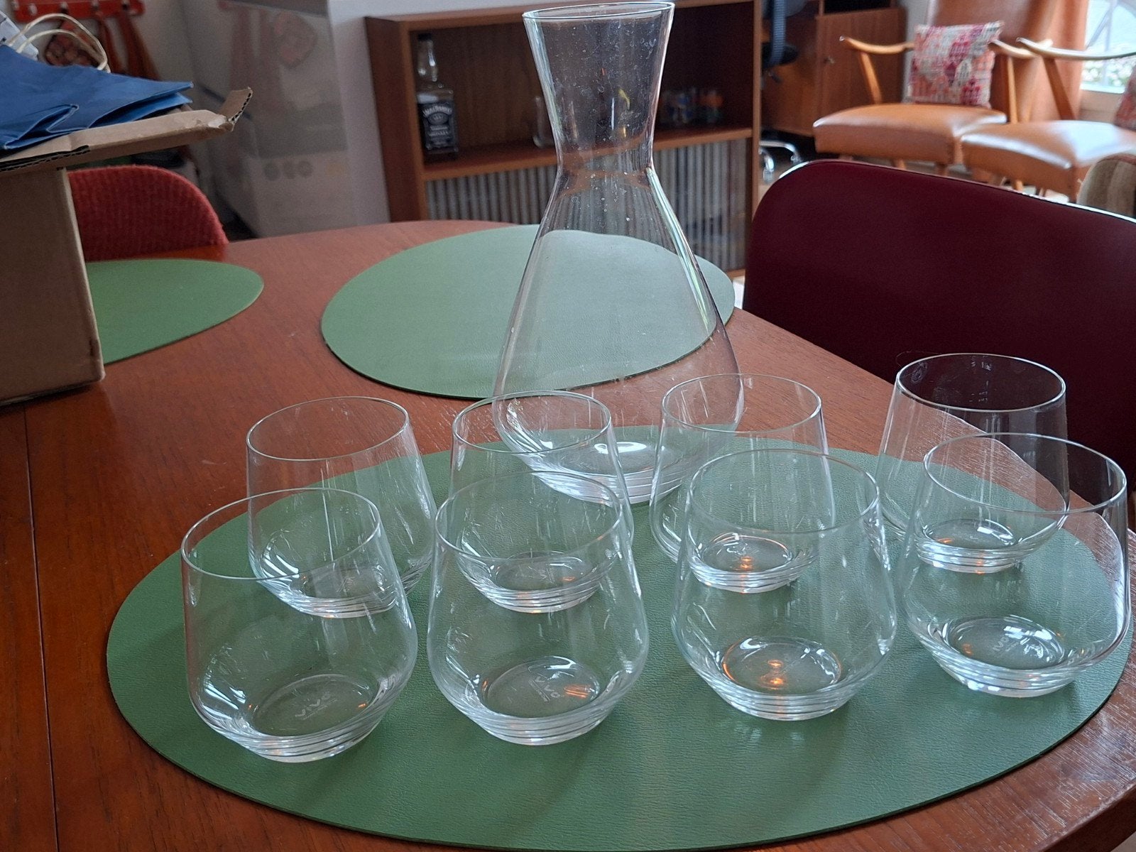 Krustallen karaf met 8 bijpassende glazen, Ophalen of Verzenden, Zo goed als nieuw
