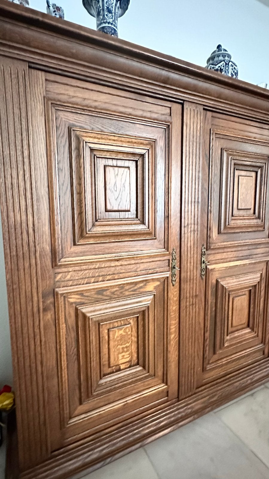 Massief eiken dressoir met 3 deuren, Ophalen of Verzenden