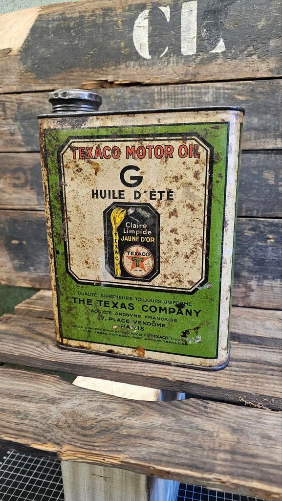 Texaco motor oil, olieblik, Verzamelen, Ophalen of Verzenden, Overige