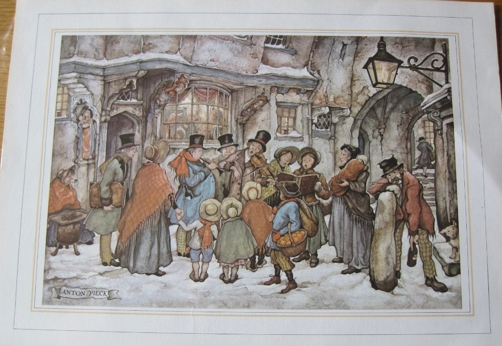 Anton Pieck - zanggroep in de sneeuw - nieuw, Verzenden, 1980 tot heden, Ongelopen, Overige thema's