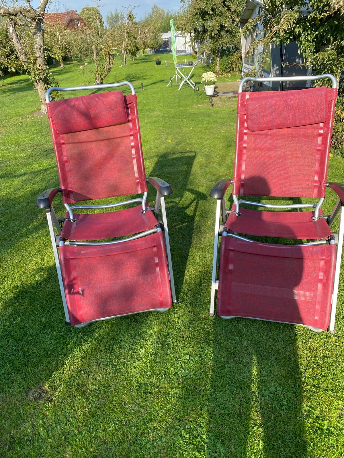 2 Dukdalf Select verstelbare campingstoelen rood, Ophalen, Gebruikt, Aluminium, Verstelbaar