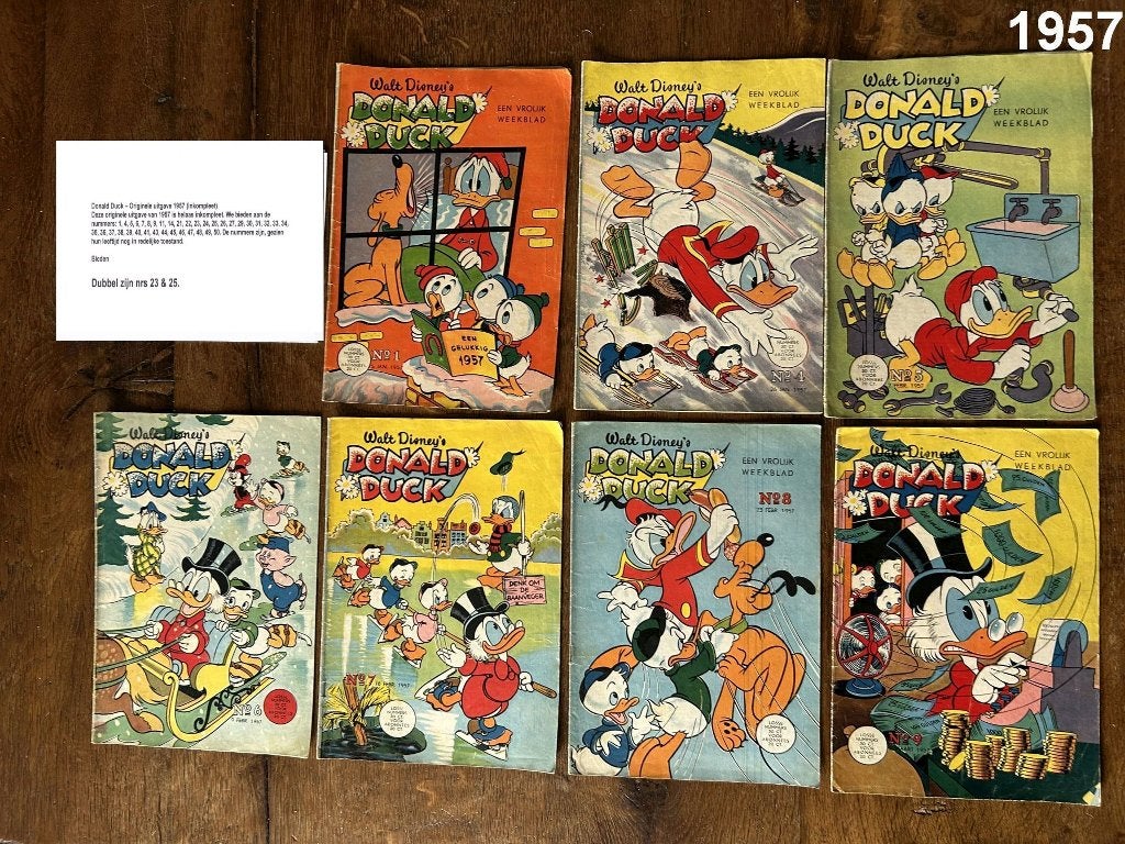 Donald Duck – Originele uitgave 1957 (Incompleet), Boeken, Gelezen, Verzenden, Diverse tekenaars en schrijvers, Meerdere stripboeken
