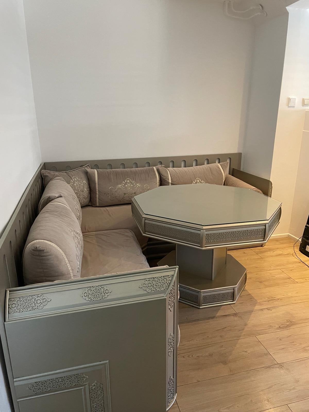 Luxe Marokkaanse Seddari Hoekbank met Salontafel, Huis en Inrichting, Banken | Bankstellen, Ophalen, Hoekbank, 75 tot 100 cm, Stof