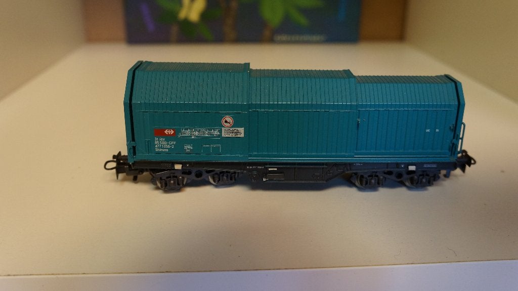 Marklin Schuifbak wagen blauw, Wisselstroom, Gebruikt, Wagon, Ophalen of Verzenden