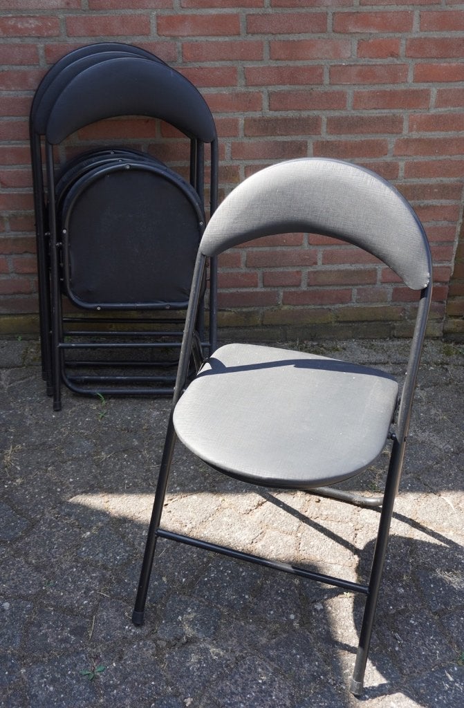 4 klapstoelen stoelen keukenstoel, Huis en Inrichting, Stoelen, Ophalen, Gebruikt, Zwart, Vier