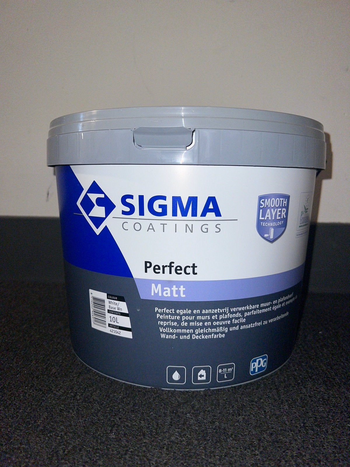 Sigma perfect matt alle kleuren 5L en 10L, Ophalen of Verzenden, Zo goed als nieuw, Wit