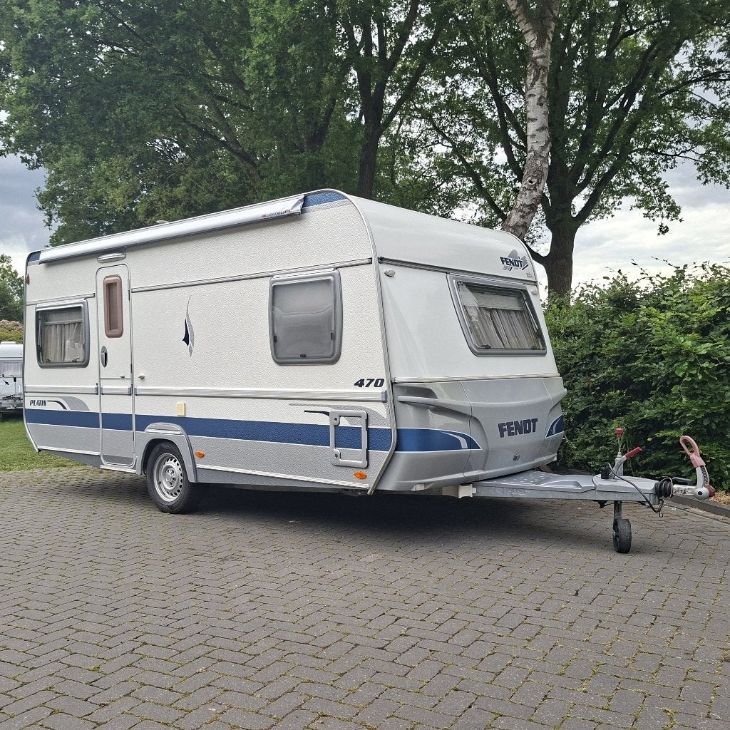 Fendt Platin 470 TB -Fietsendrager-Luifel-Satelliet, Caravans en Kamperen, Caravans, Omvormbare zithoek, Rondzit, Bedrijf, Fendt