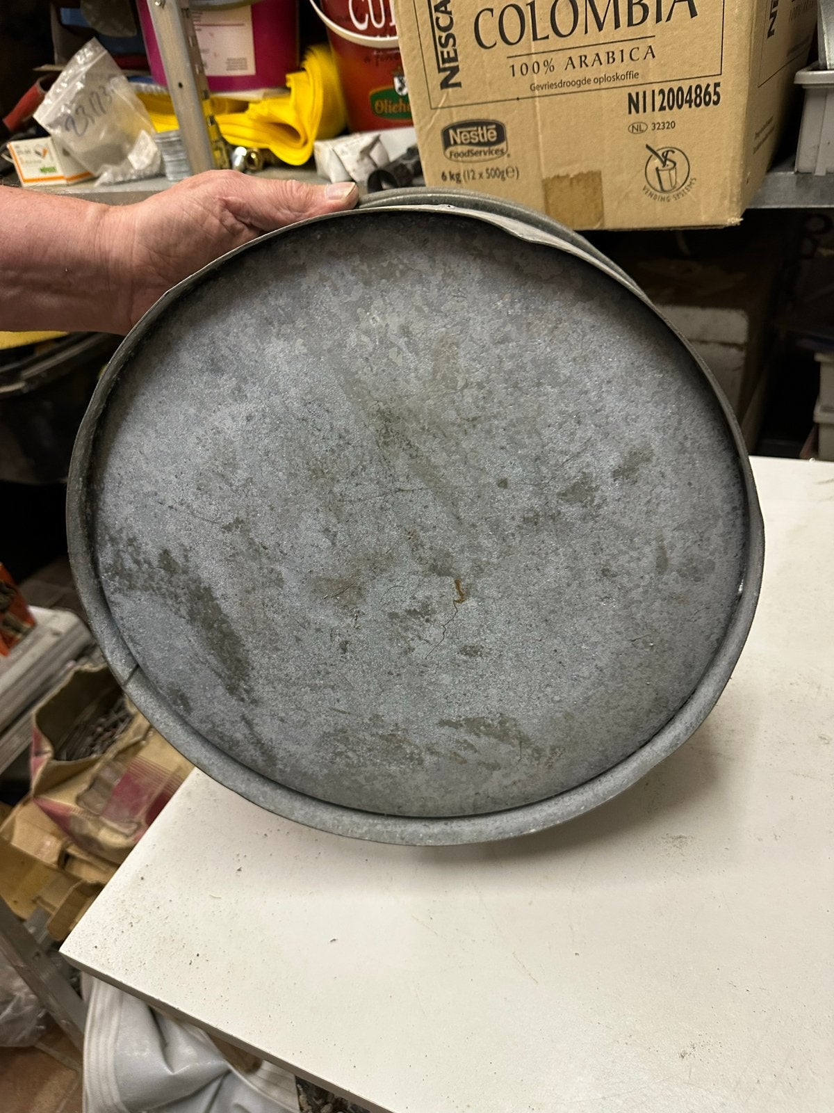 Vintage Zinken Emmer/Kuip - Decoratief en Robuust, Ophalen