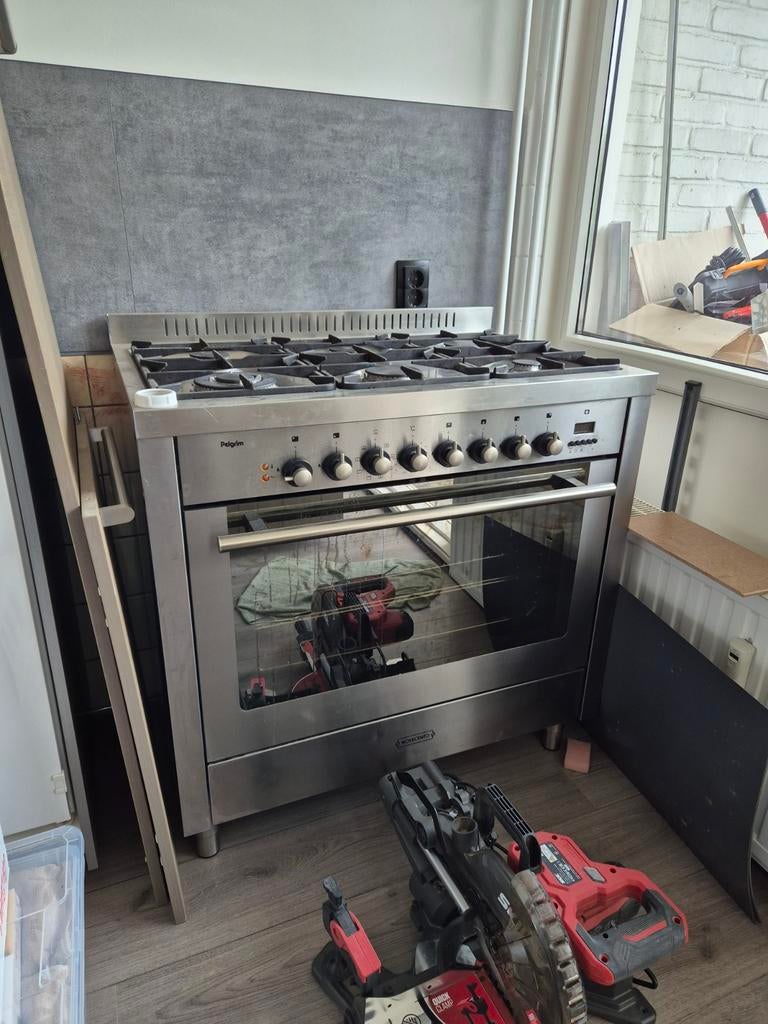 Pelgrim RVS Gasfornuis met Oven - 6 Pits, Ophalen, Gebruikt, 60 cm of meer, Gas