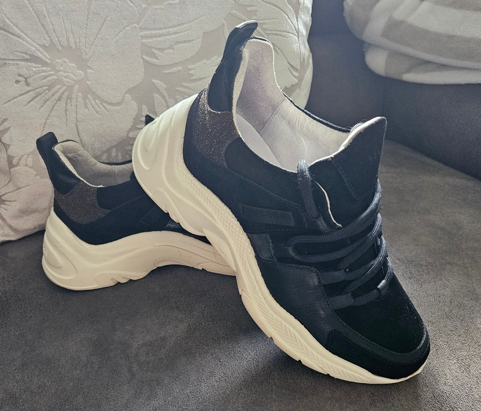 VIA VAI Liz Dae Liz Curtis Chunky Sneakers Zwart Maat 37, Ophalen, Zo goed als nieuw, Zwart, Sneakers of Gympen