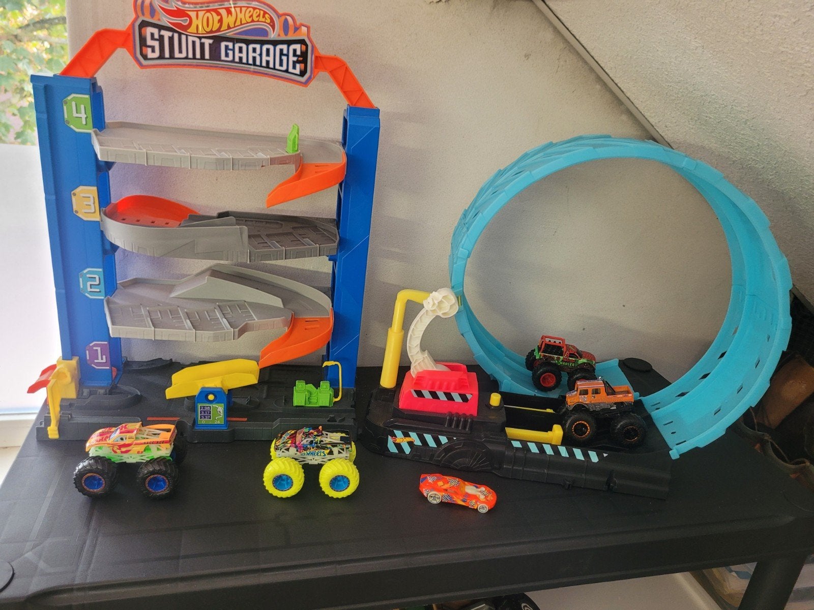 Hot Wheels Stunt Garage, Car Wash & Monster Trucks, Ophalen, Gebruikt