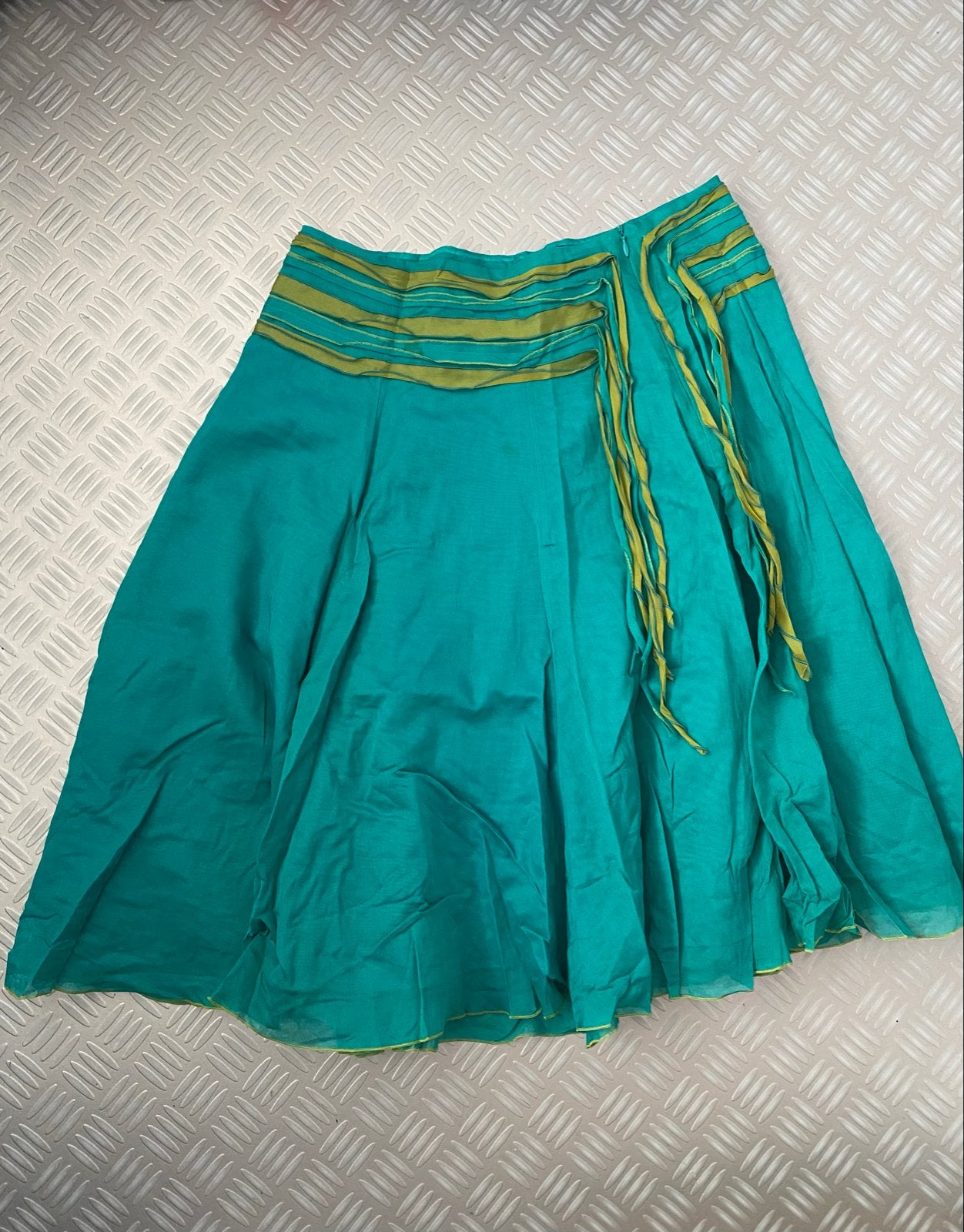 Claudia Sträter rok, maat 38, turquoise met groen, Maat 38/40 (M), Blauw, Ophalen of Verzenden, Zo goed als nieuw