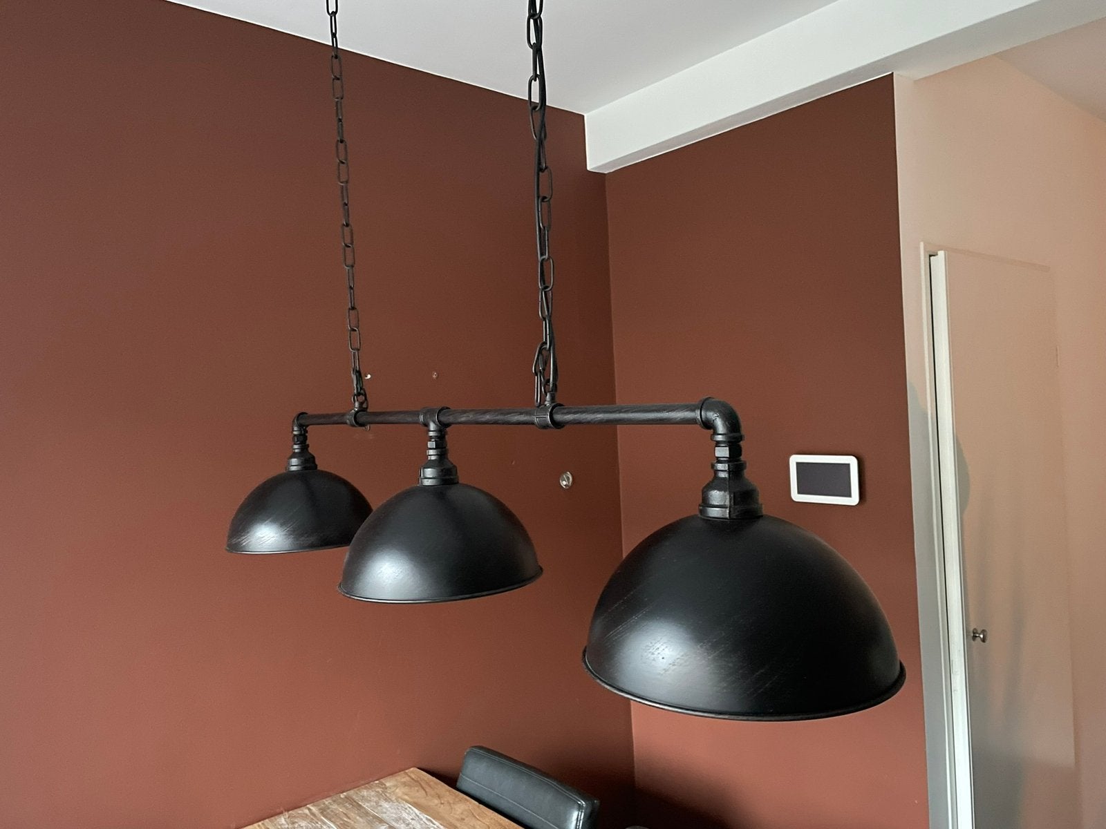 Industriele zwart gemeleerde lamp, Ophalen, Zo goed als nieuw, Minder dan 50 cm