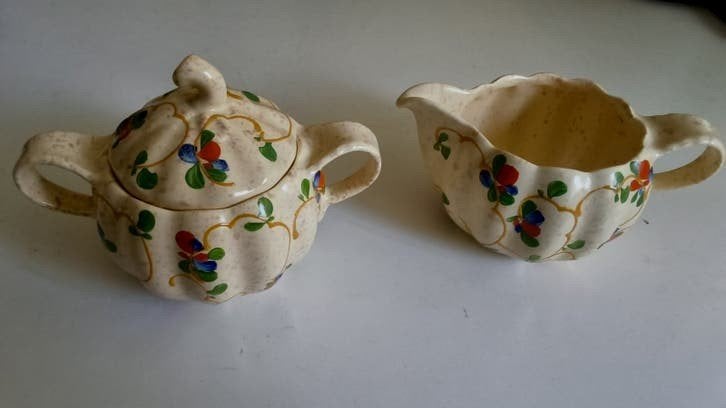 vintage set suikerpot en melk kannetje, ditmar urbach 1930, Antiek en Kunst, Ophalen of Verzenden
