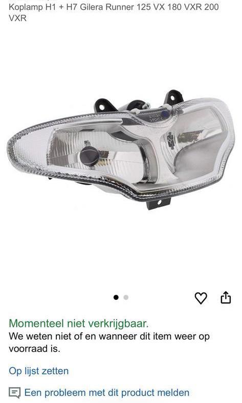 Gilera runner koplamp, Ophalen of Verzenden
