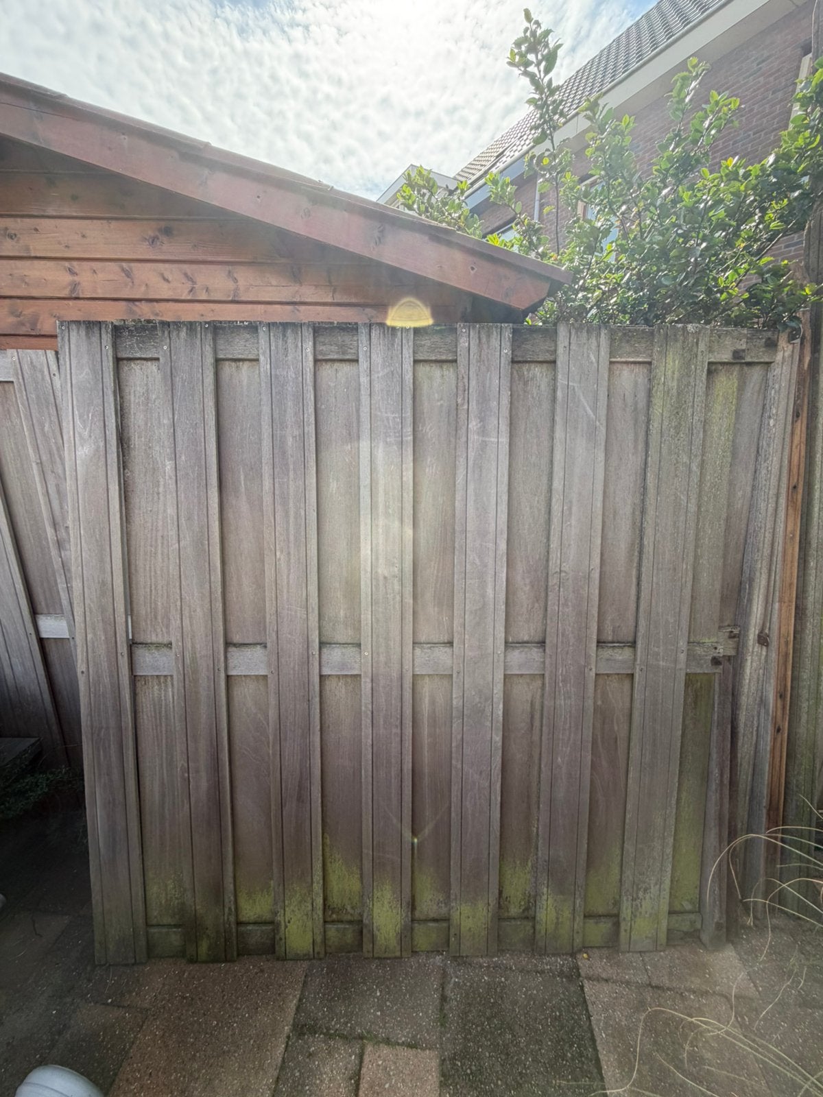 3 schutting delen tekoop + deur, Ophalen, Minder dan 3 meter, Hout, 1 tot 2 meter