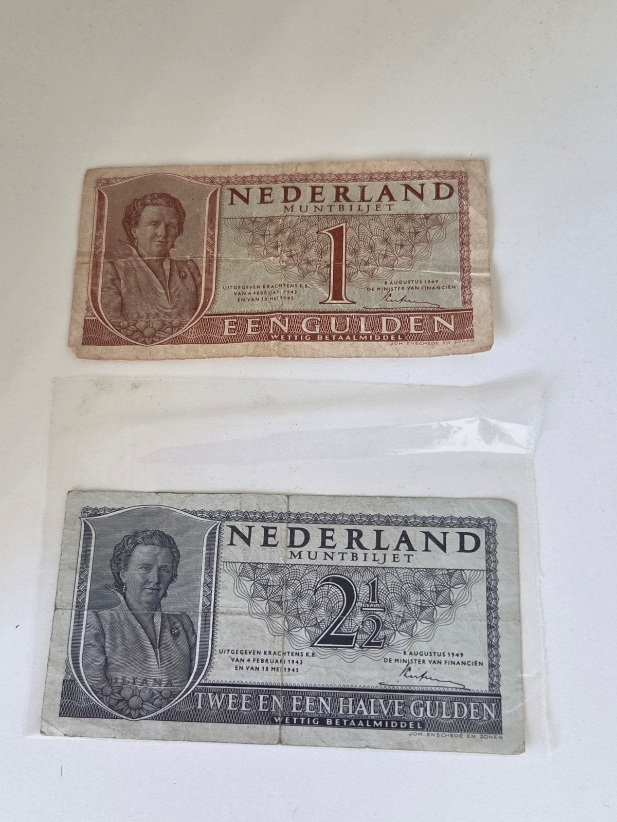 Papieren gulden, rijksdaalder en een Ecumunt, Postzegels en Munten, Bankbiljetten | Nederland, Ophalen of Verzenden, 1 gulden