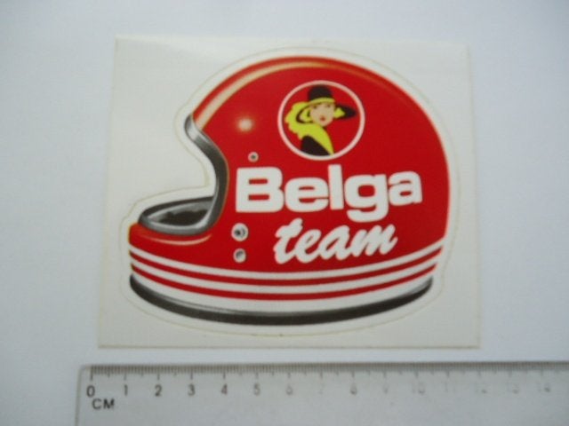 sticker oud BELGA TEAM race helm autosport motorsport retro, Verzenden, Zo goed als nieuw, Bedrijf of Vereniging