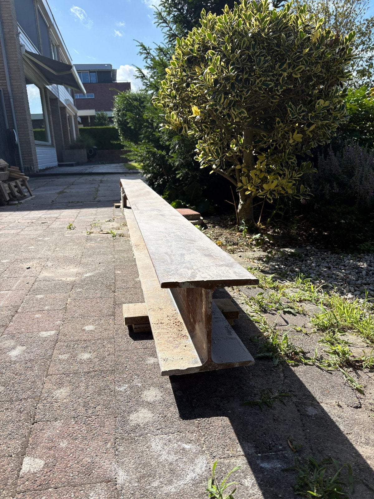 Stalen H Profiel - Stalen Bint - gebruikt, Tuin en Terras, Picknicktafels, Ophalen, Zo goed als nieuw, Rechthoekig, Staal