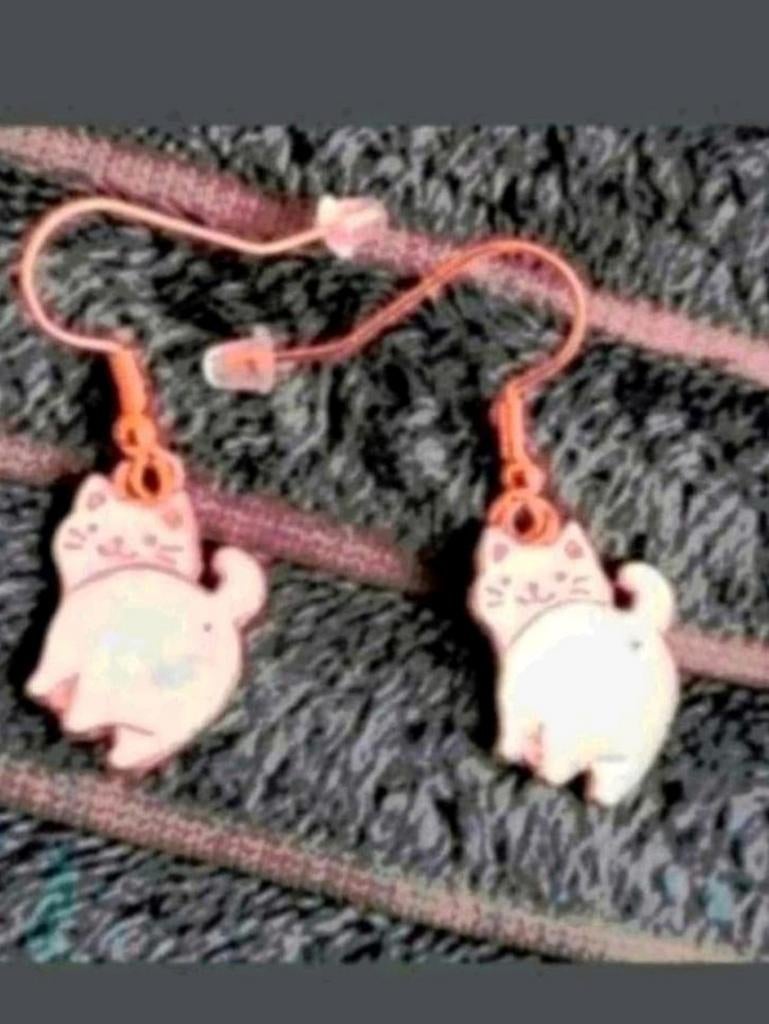 Oorbellen kat, Verzenden, Nieuw, Goud, Hangers