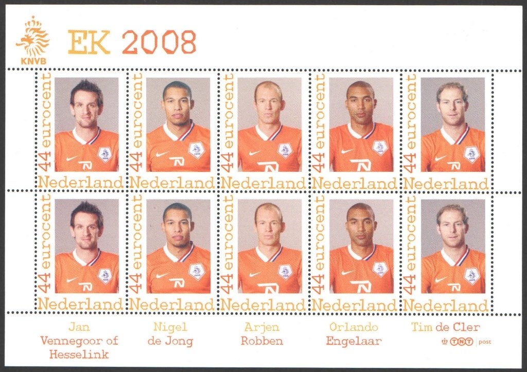 Postzegels EK 2008 Voetbal Nederlands Elftal, Ophalen of Verzenden, Na 1940, Postfris